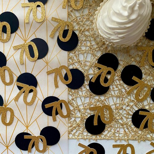 70th Birthday Confetti 50 Pieces 70th Birthday Decorations Etsy