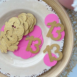 Confettis pour le 13e anniversaire / 50 pièces / 13e anniversaire de fille / 13e anniversaire de garçon / Décorations pour le 13e anniversaire / 13e anniversaire / Idées de fête pour le 13e