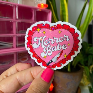 horror babe sticker / holographic vinyl / horror movies stickers / spooky season stickers / stickers for horror lovers / gothic stickers