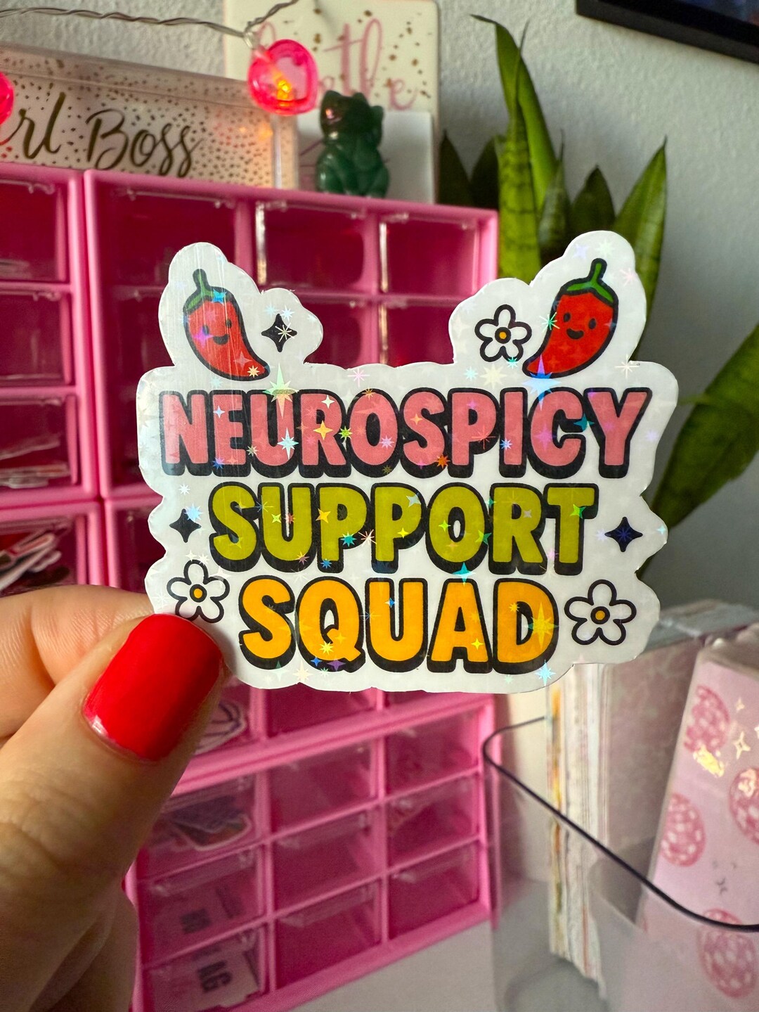 Spastic Sticker Neurospicy Stickers / Holographic / Neurodivergent Stickers / Adhd Ocd ...
