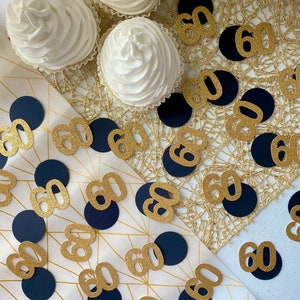Confettis du 60e anniversaire / 50 pièces / Décorations de fête du 60e anniversaire / Confettis d’âge personnalisés / Confettis numériques / Fournitures de fête du 60e anniversaire