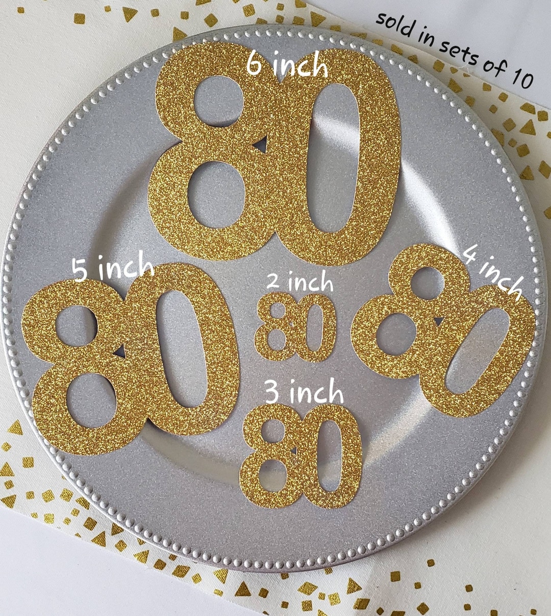 80th Birthday Decorations / Sets of 10 / DIY 80th Birthday Etsy