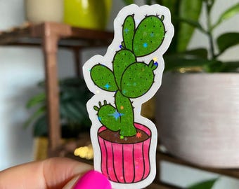 cactus sticker / potted plant sticker / cute cacti plant stickers / succulent stickers / houseplants sticker / plant stickers