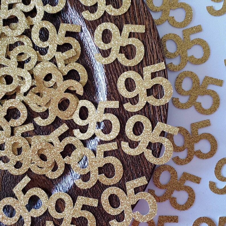 Number Confetti / 50 Pieces / 95th Birthday Decorations ...
