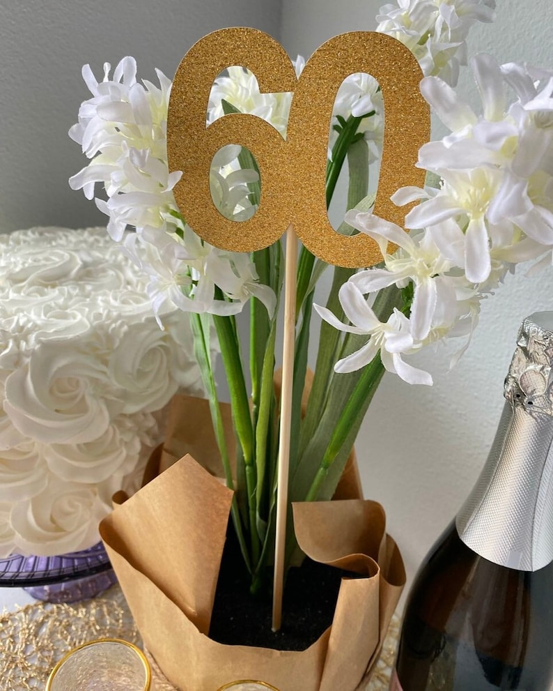 60th Birthday Centerpieces / 60th Birthday Party / 60th Etsy