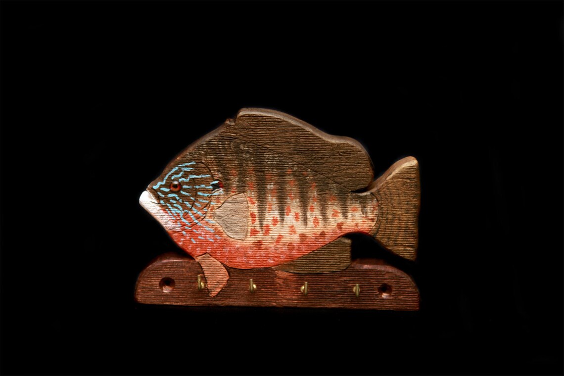 A Frame Sunfish Rack Hand Carved Cedar Sunfish Key Rack, Acrylic Painted - Etsy