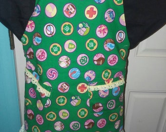 Girl Scout Badges Apron Child sz 7/8