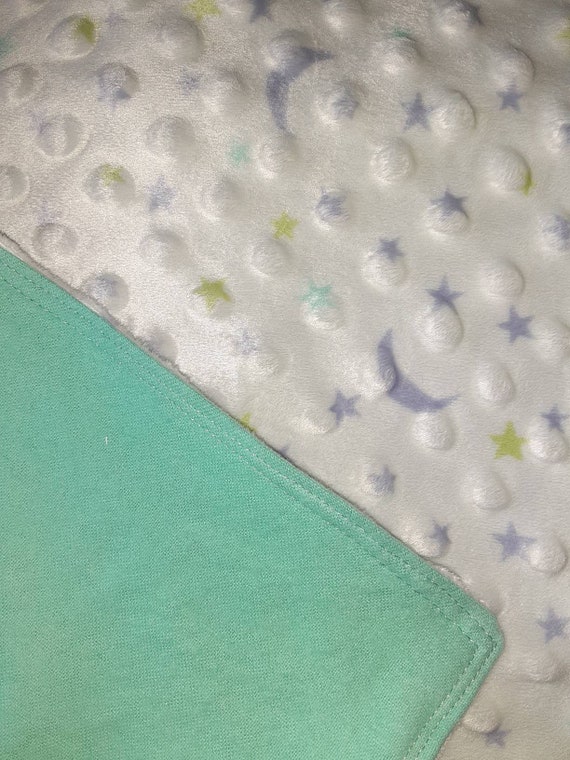 Nursery Print Minky and Flannel Baby Receiving Blanket