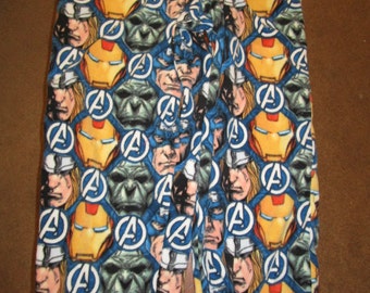 Comic Book Heros Fleece Pants Adult Large