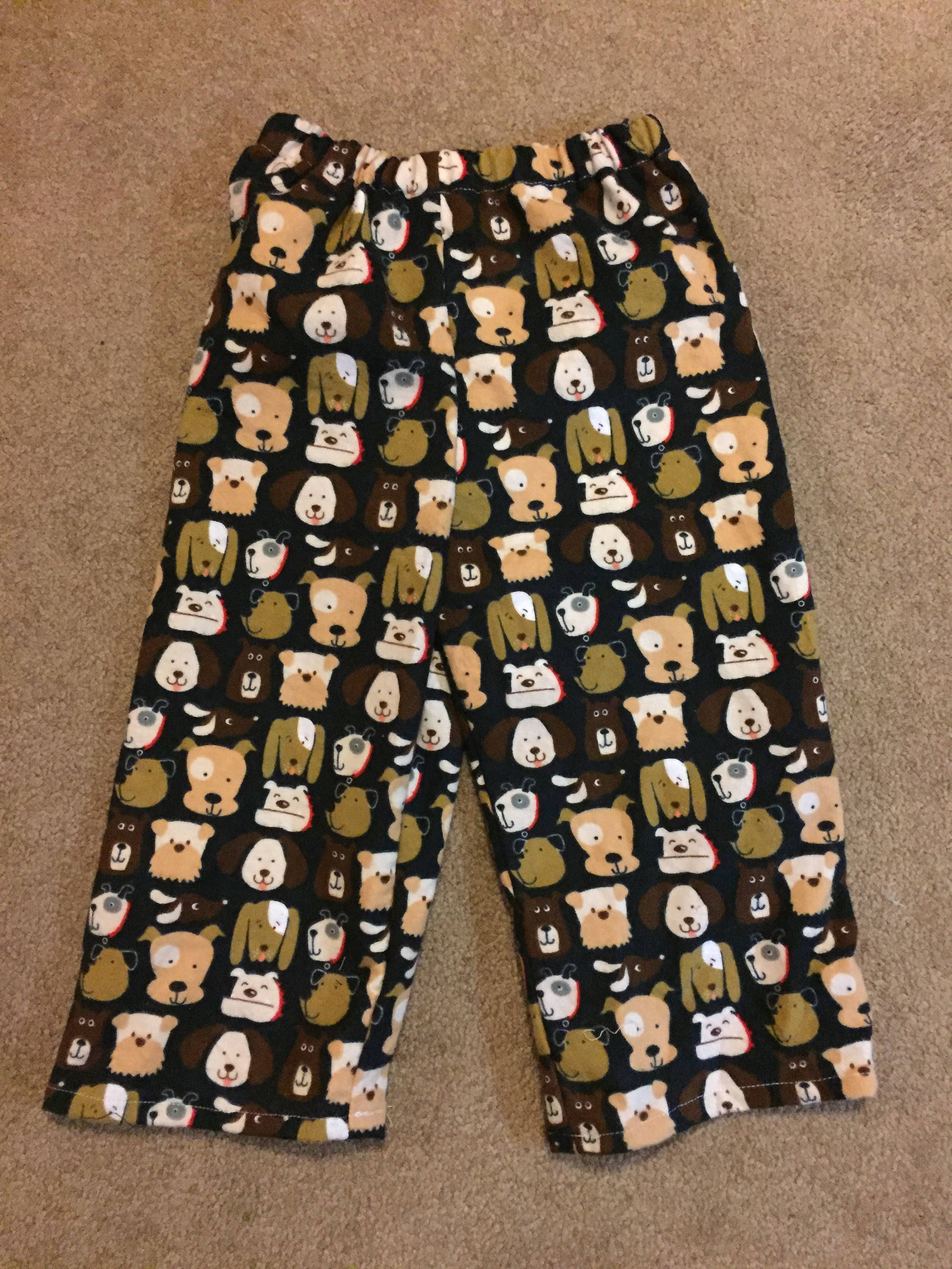 Dog Faces Flannel Pants Child Size 3T
