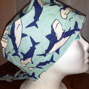 Sharks Swimming Surgical Scrub Cap