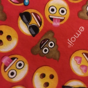 Emoji Print Double Sided Flannel Preemie Baby Receiving Blanket
