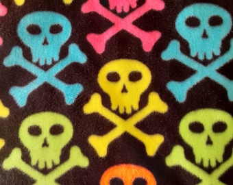 Neon Skulls and Crossbones Fleece Baby Blanket