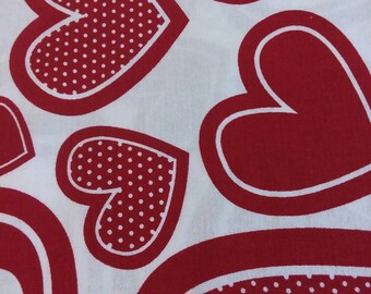 Red and White Hearts   Standard Pillowcase