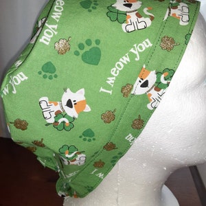 St. Patrick&#39;s Day Kitty Cat Surgical Scrub Cap