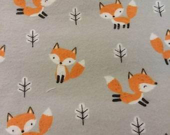 Baby Red Foxes Double Sided Flannel Receiving Blanket