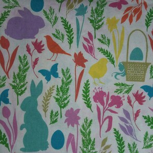Easter Bunnies Baskets and Flowers  Standard Size Pillowcase