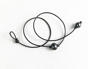 Gargantilla de una sola perla para mujer, collar unisex de perlas blancas o negras, joyería de la piedra natal de junio.