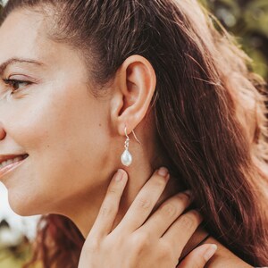 Pearl Tear drop earrings, Bridal wedding earrings