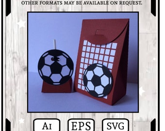 Football Soccer Box e Lollipop Holder..... Download digitale..... Ai EPS SVG