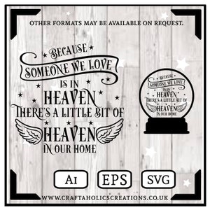 Weil jemand, den wir lieben, im Himmel ist... Ai EPS SVG... Digitaler Download