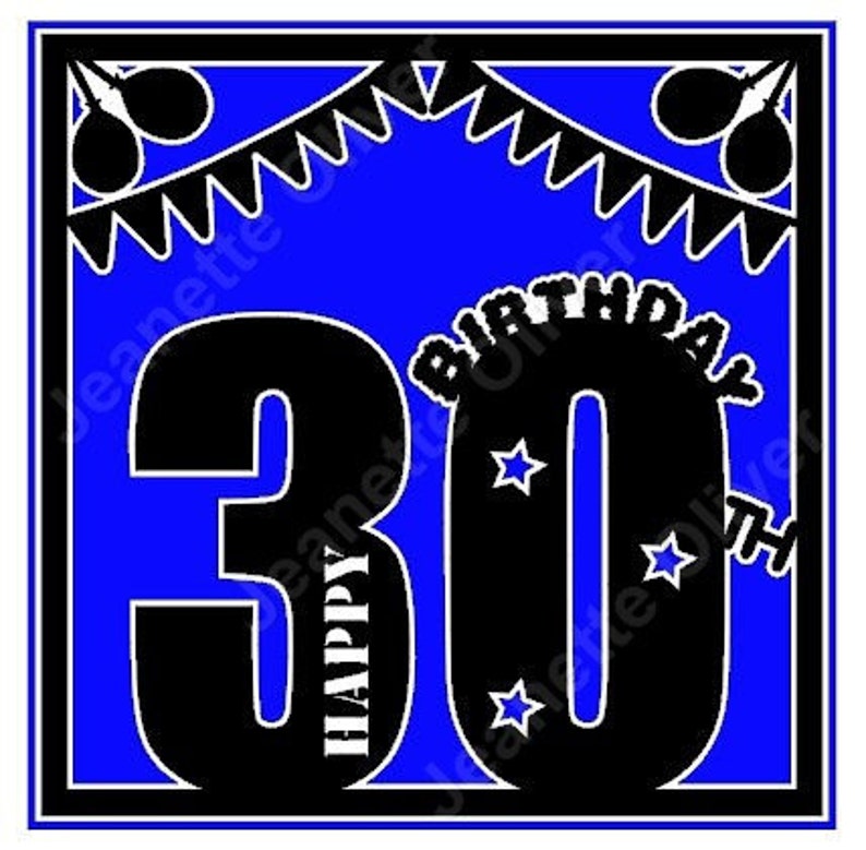 Download 30th Birthday Card Topper SVG Digital Cutting File | Etsy