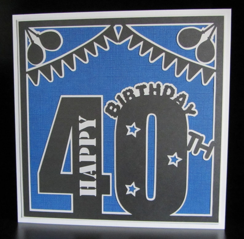 Download 40th Birthday Card Topper SVG Digital Cutting File | Etsy