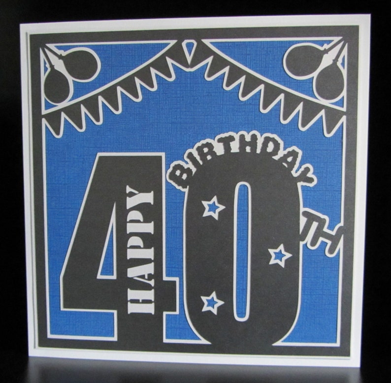 40th Birthday Card Topper SVG Digital Cutting File | Etsy
