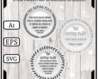 The Giving Plate Ai EPS SVG Digital Download