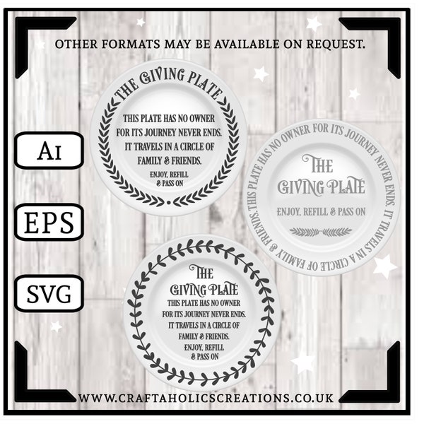 The Giving Plate Ai EPS SVG Digital Download