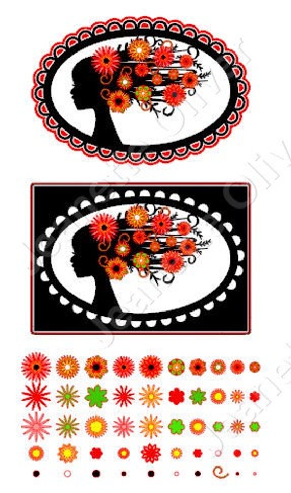 Download Items similar to Flower Head Silhouette Toppers SVG ...