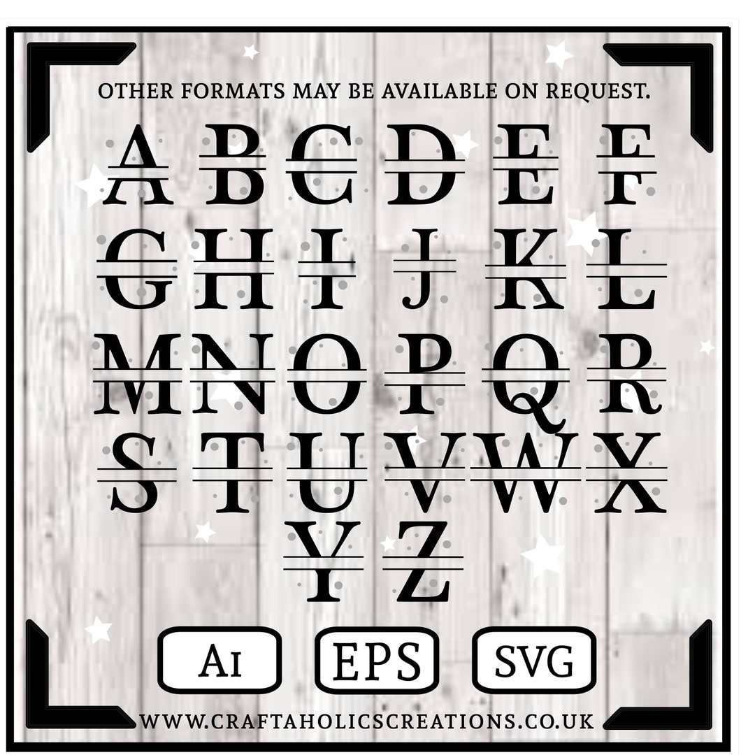 Complete Split Alphabet From A to Z........digital Download.......ai ...