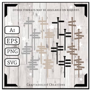 Verzameling van bordposten....Ai EPS PNG SVG... Digitale download (herzien)