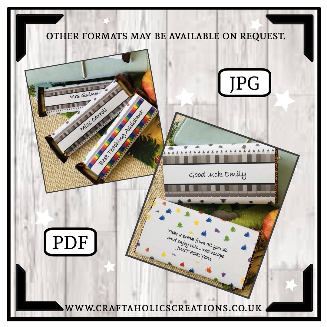 Pencils Chocolate Wrapper Collection.....blanks and Pre-designed...jpg ...