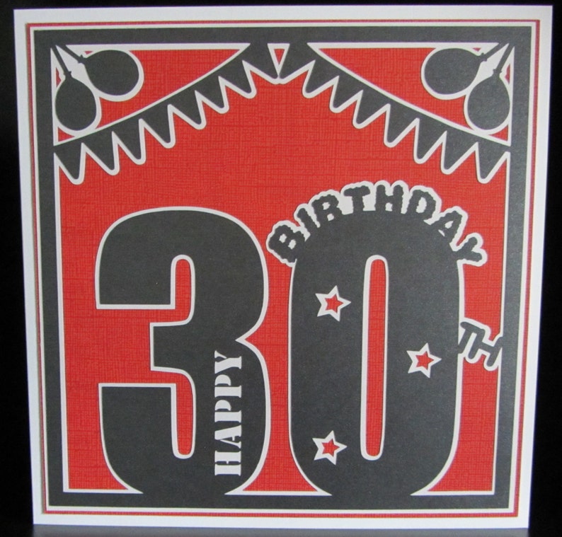 Download 30th Birthday Card Topper SVG Digital Cutting File | Etsy