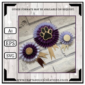 Rosettes...Ai EPS SVG.....Digital Download.....Updated For Cricut Users