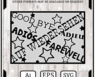 Goodbye Farewell Design SVG Digital Cutting File