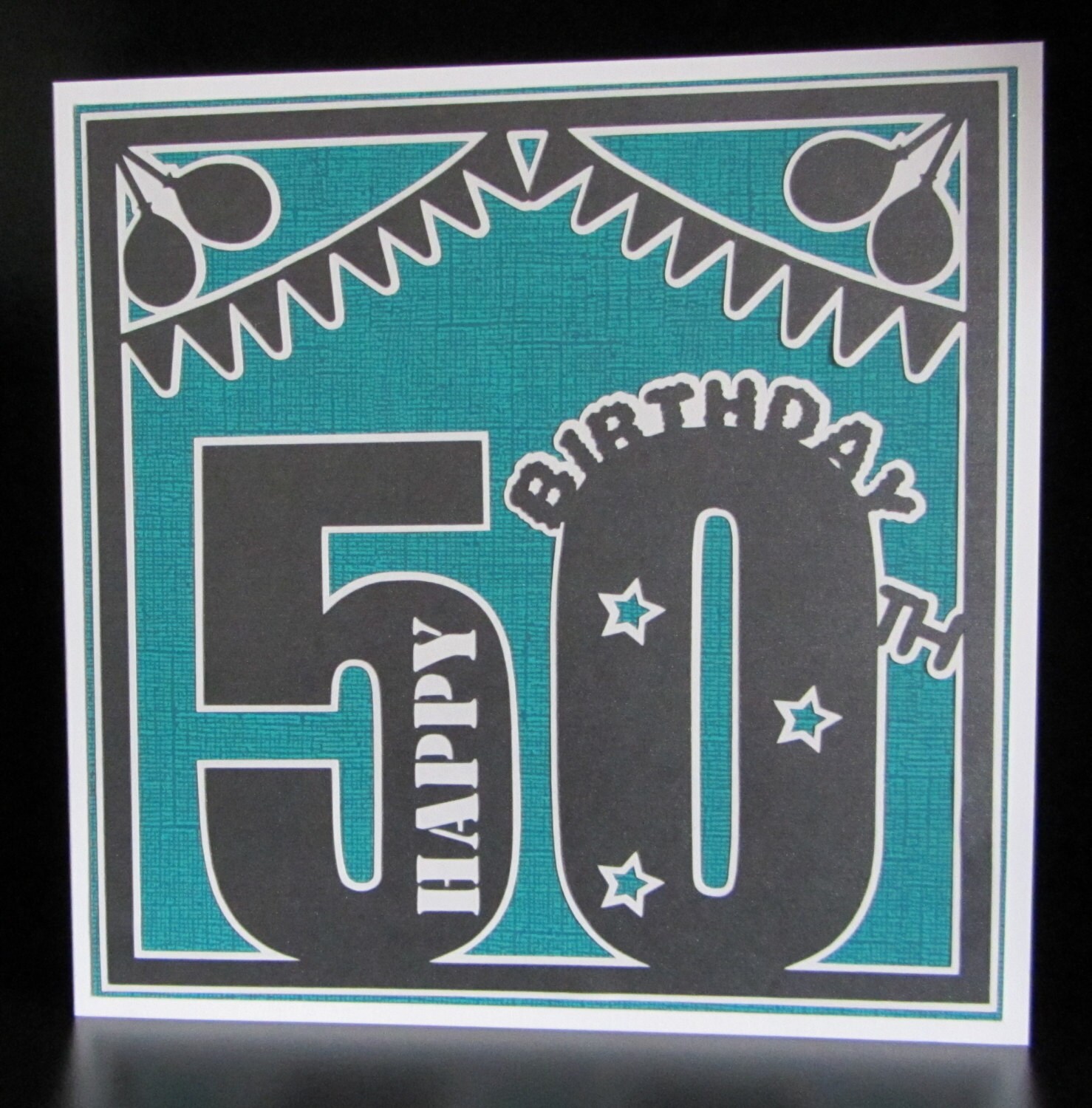 50th Birthday Card Topper SVG Digital Cutting File | Etsy