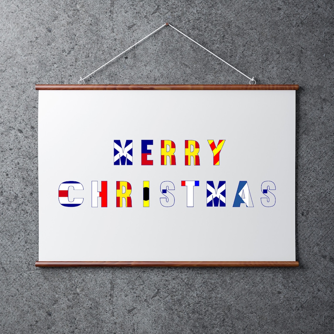 Nautical Signal Flags Christmas Wall Sign Digital Download - Etsy