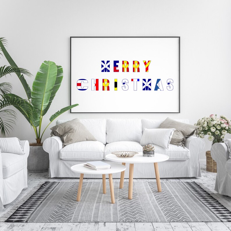 Nautical Signal Flags Christmas Wall Sign Digital Download - Etsy