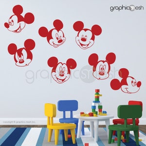 Wall decals MICKEY MOUSE Replica various faces Surface | Etsy