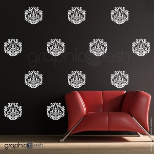 Wall decals CLASSIC DAMASK SET Interior decor surface graphics by GraphicsMesh image 2