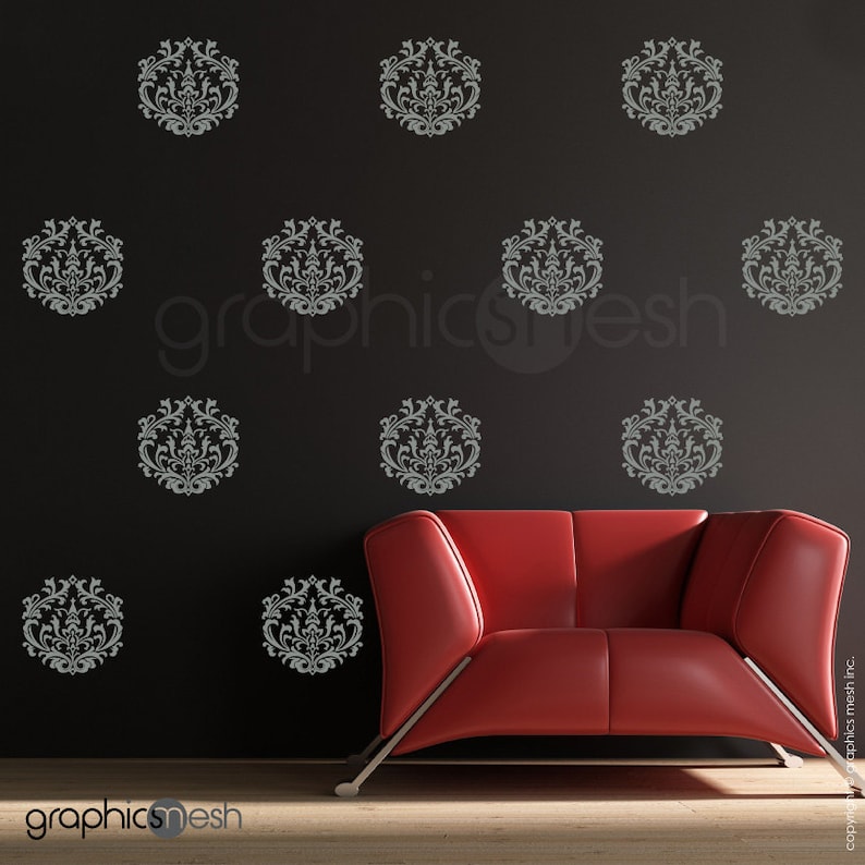 Wall decals CLASSIC DAMASK SET Interior decor surface graphics by GraphicsMesh image 3