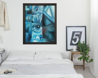 BLUE BODIES - Giclée Print on Canvas - Replica of Original Fine Art Painting - by GraphicsMesh