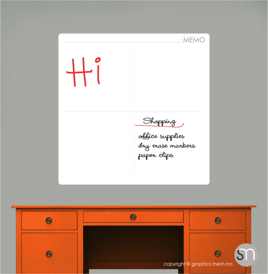 M O D MEMO DRY ERASE Decal Erasable Surface Wall Decals by Etsy
