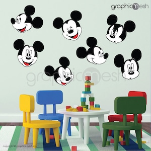 Wall decals - MICKEY MOUSE Replica various faces - Printed surface graphics interior decor by Graphics Mesh