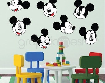 Wall decals - MICKEY MOUSE Replica various faces - Printed surface graphics interior decor by Graphics Mesh