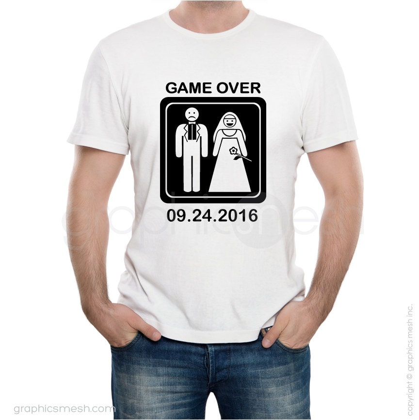 Custom T-shirt GAME OVER for Men Getting Married With 