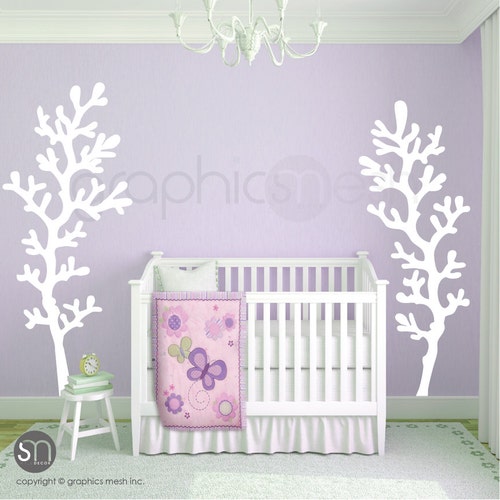Wall decals - Set of 2 large CORAL REEF BRANCHES Nursery Interior decor by Graphics Mesh