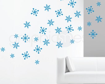 Playful Snowflakes CHRISTMAS WALL DECALS - Holiday interior decor by GraphicsMesh